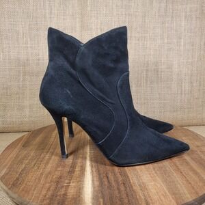 Gianni Bini Stiletto Heel Ankle Booties Black Suede Pointed Toe Women's 7.5 M‎